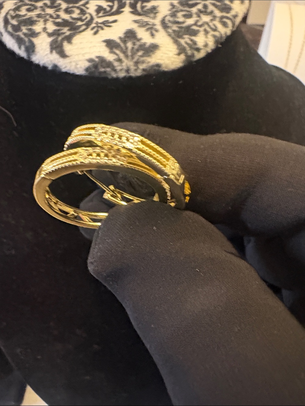 Textured Gold Hoop Earrings for Women